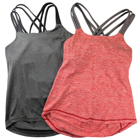 Prana Tops - Prana Waterfall Tops Womens Medium Gray Orange Lot of 2 Activewear Athleisure